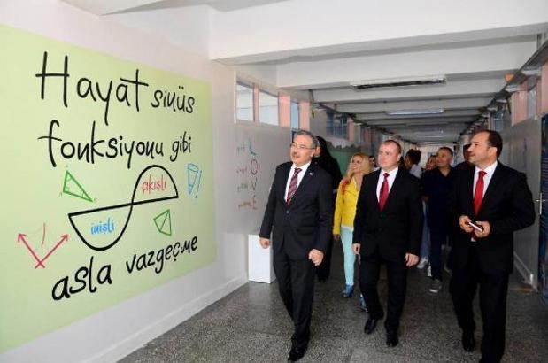 Edirne'de Yıldırım Beyazıt Anadolu Lisesi'nde, matematik koridoru açıldı