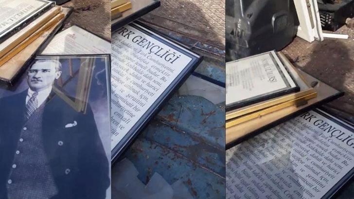 Nevşehir'de hurdaya çıkarılan Atatürk portresi ve İstiklal Marşı tablosu için soruşturma