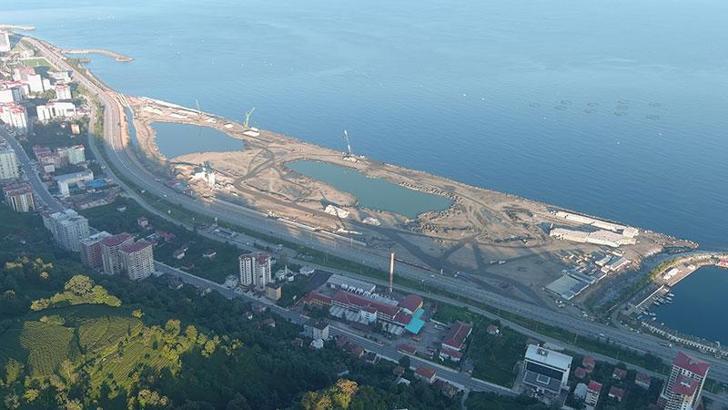 Rize Şehir Hastanesi'nde deniz dolgusunun yüzde 73'ü tamam