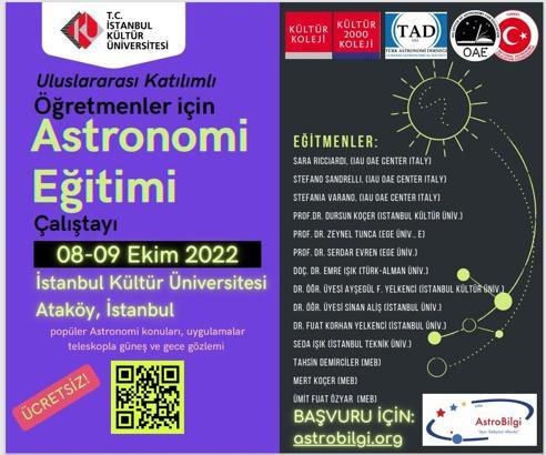 Astronomi Eğitimi Çalıştayı İstanbul Kültür Üniversitesi’nde gerçekleşecek