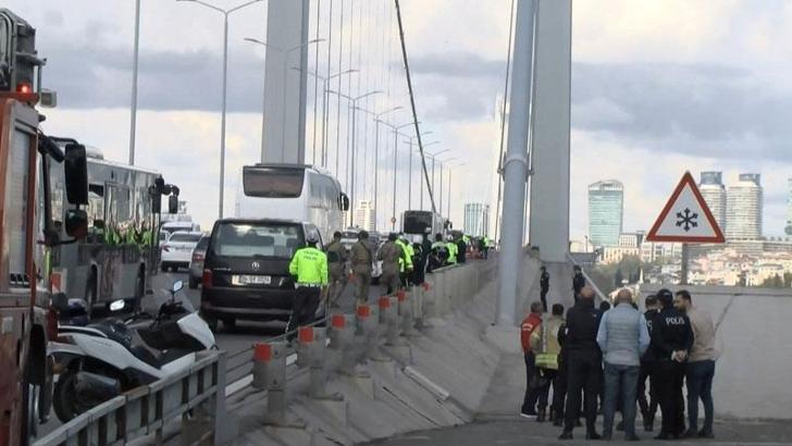 15 Temmuz Şehitler Köprüsü'nde intihar girişimi trafiği kilitledi