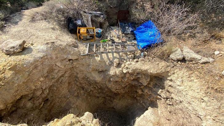 Sit alanında izinsiz kazı yapan 2 şüpheli yakalandı