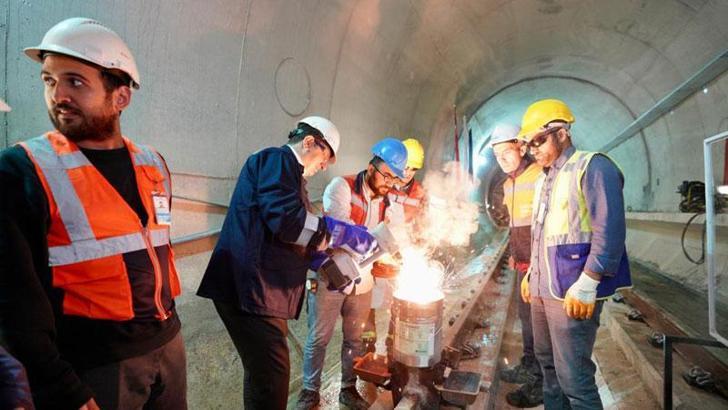 Çekmeköy-Sancaktepe-Sultanbeyli Metro hattında ray kaynatma çalışmaları başladı