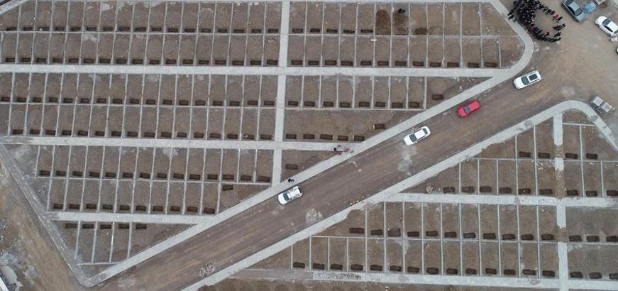 Winter preparation in the cemetery; graves are dug before the ground freezes