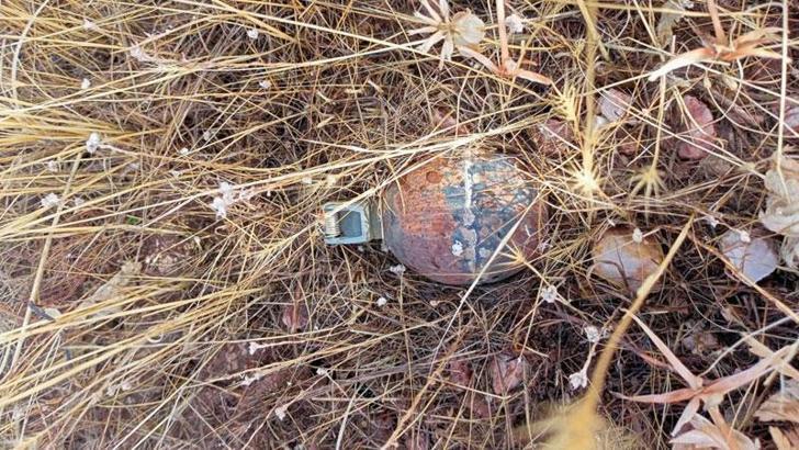 Operasyonda ele geçirilen el bombası ve mayın imha edildi