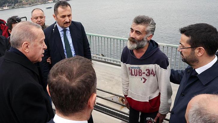 Cumhurbaşkanı Erdoğan köprüde intihar etmek isteyen kişiyi ikna etti