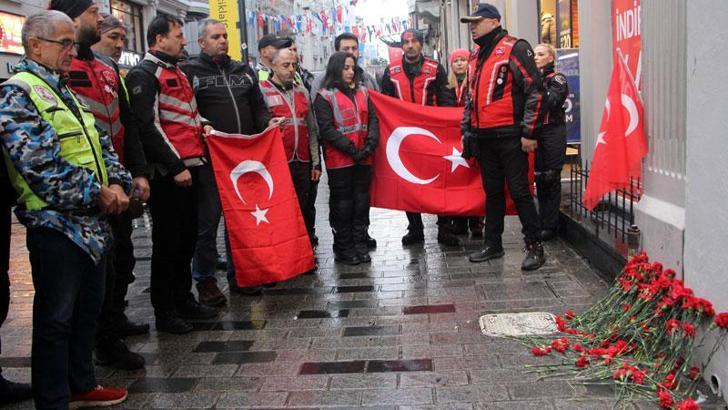 Motosiklet Platformu Üyeleri İstiklal Caddesi'ndeki saldırıda hayatını kaybedenleri andı