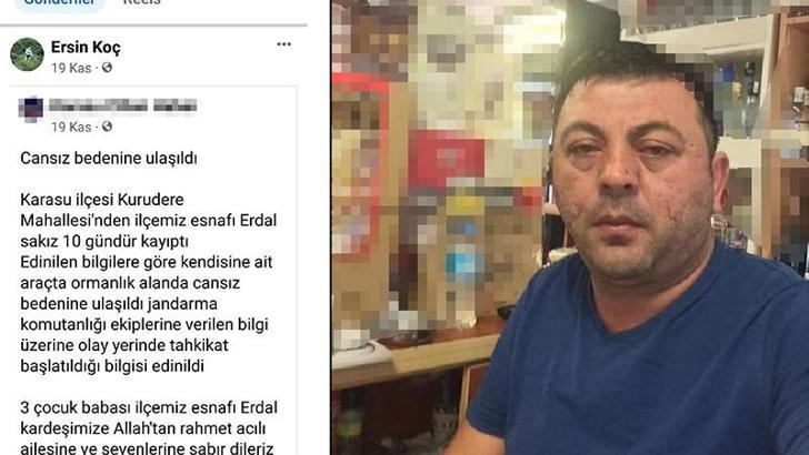Katil zanlısı, Erdal Sakız'ın ölüm haberini sosyal medyadan paylaşmış