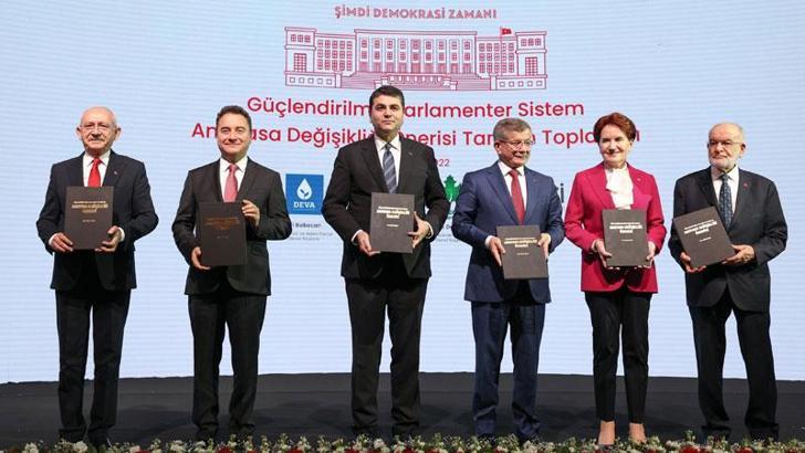 6'lı masanın anayasa değişikliği önerisi açıklandı