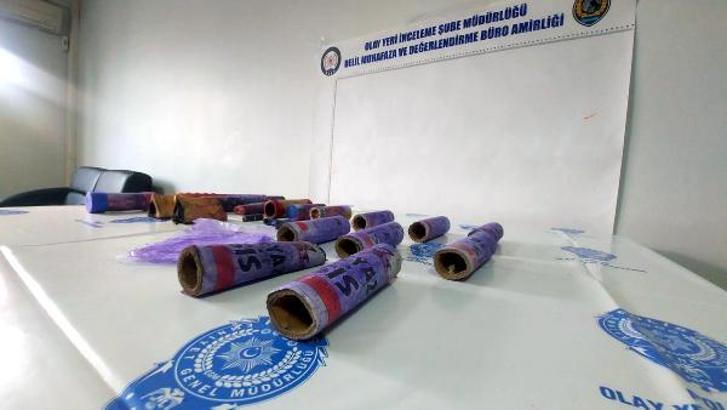 Göztepeli taraftarı ağır yaralayan işaret fişeği, emniyette sergilendi