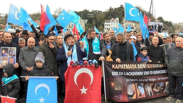 Çin başkonsolosluğu önünde eylem