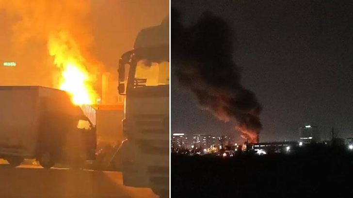 Otomobil firmasının boyahanesinde yangın; 5 araç yandı