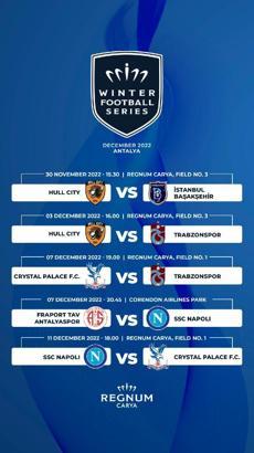 Napoli, Crystal Palace, Trabzonspor ve Antalyaspor Winter Football Series'de sahaya çıkıyor