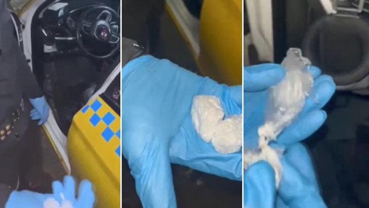 Denetimde durdurulan taksici tedirgin olunca polis arama yaptı: Uyuşturucu buldu