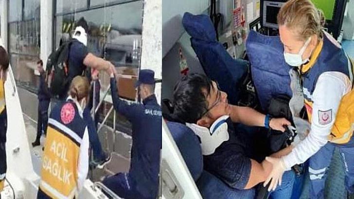 Gemide yaralanan Filipinli mürettebatı, Sahil Güvenlik hastaneye ulaştırdı