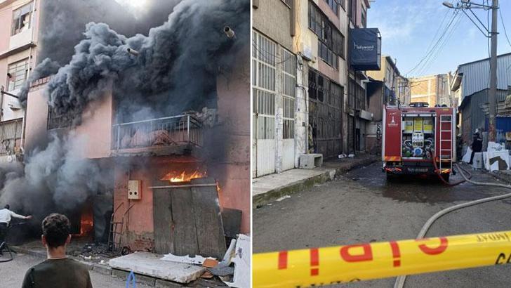 Sünger atölyesinde çıkan yangın, 1 saatte söndürüldü