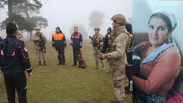 Tokat'ta kayıp kadın için sis altında arama çalışması