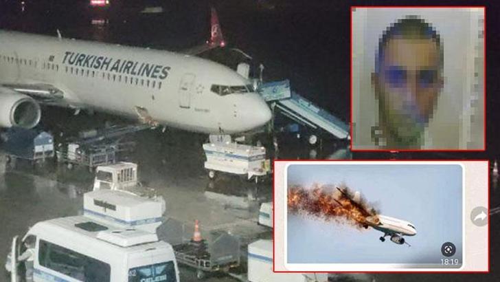 Yolculara 'havada yanan uçak' fotoğrafı attı, bomba araması yapıldı; 1 gözaltı