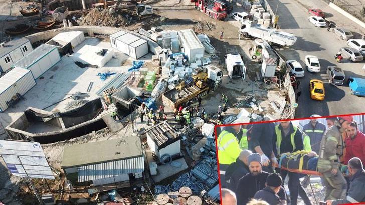 Ataşehir'de metro şantiyesinde 3 metre yüksekten düşen işçi yaralandı