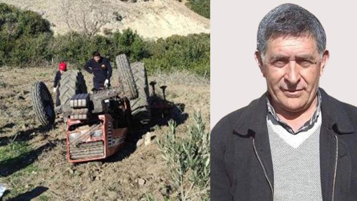 Devrilen traktörünün altında can verdi