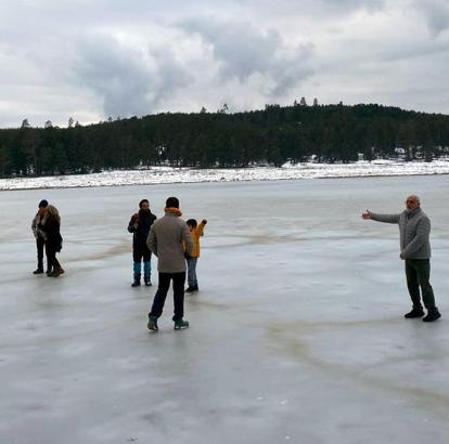 Göksu Tabiat Parkı'ndaki göl dondu