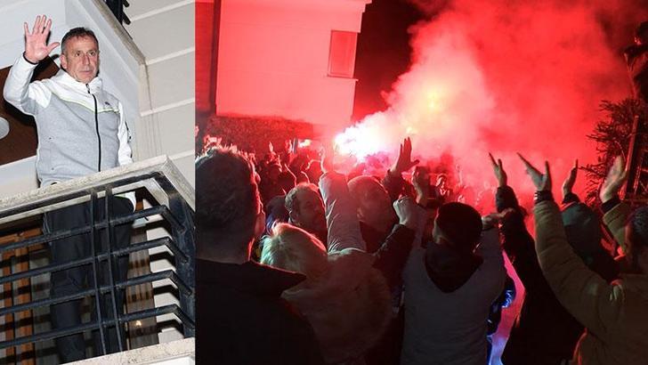 Abdullah Avcı’ya evi önünde taraftar desteği