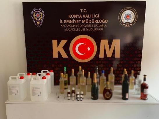 Tornacı dükkanından litrelerce sahte içki çıktı