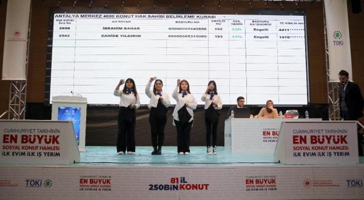 Antalya'da TOKİ konutları için kura çekimi