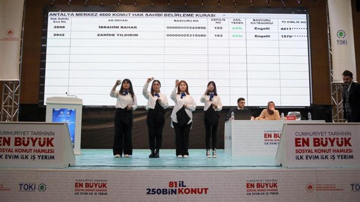 Antalya'da TOKİ konutları için kura çekimi