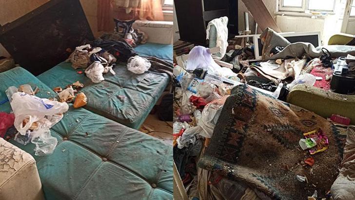 Polatlı'da çöp ev temizlendi