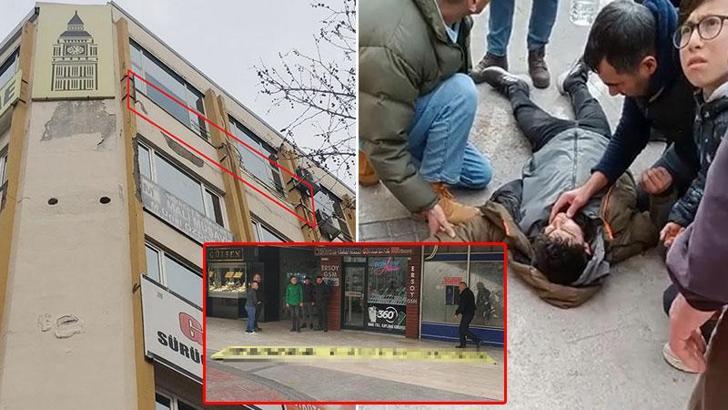 Fırtınada uçan tabelanın üzerine düştüğü Yiğit yaralandı