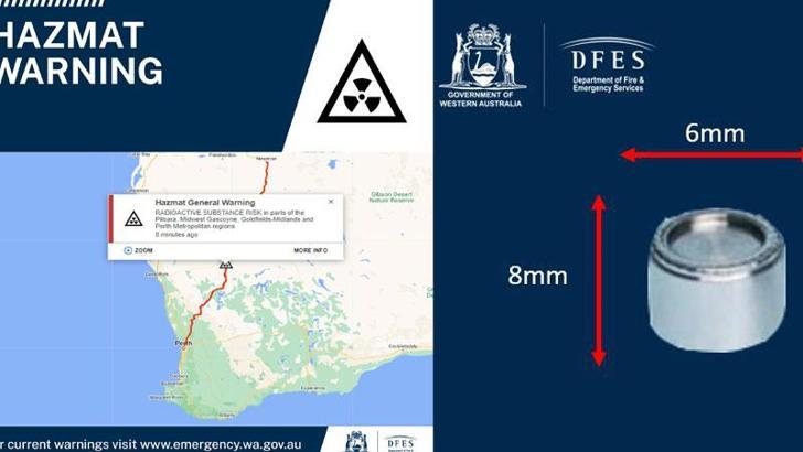 Avustralya’da radyoaktif madde içeren 8 milimetrelik kapsül aranıyor