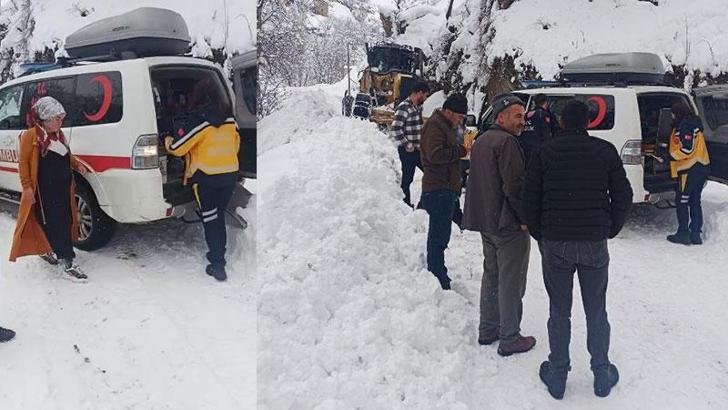 Siirt’te doğum sancısı başlayan kadın, yol açılarak hastaneye ulaştırıldı