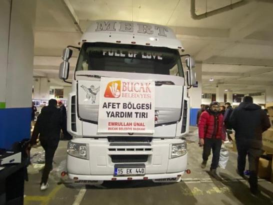 Bucak'tan deprem bölgesine yardım