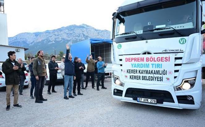 Kemer'den deprem bölgesine 6 yardım TIR'ı