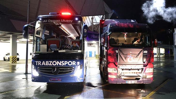 Trabzonspor’un takım otobüsü ve üçüncü yardım tırı afet bölgesine gitti