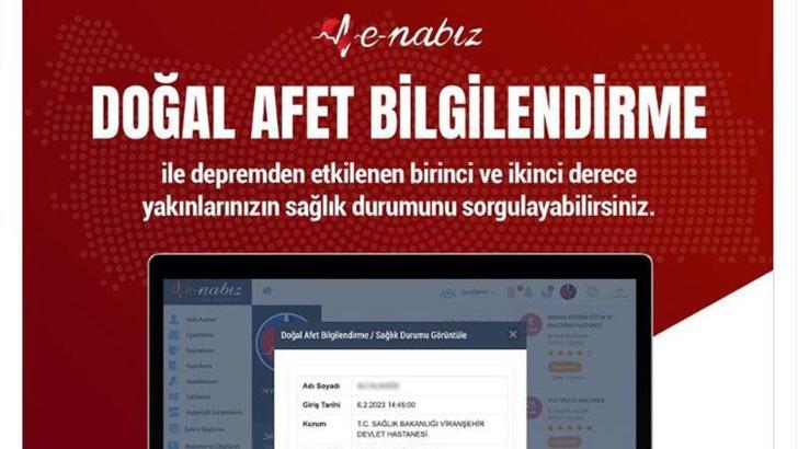 Depremzedelerin yakınları, e-Nabız'dan bilgi alabilecek