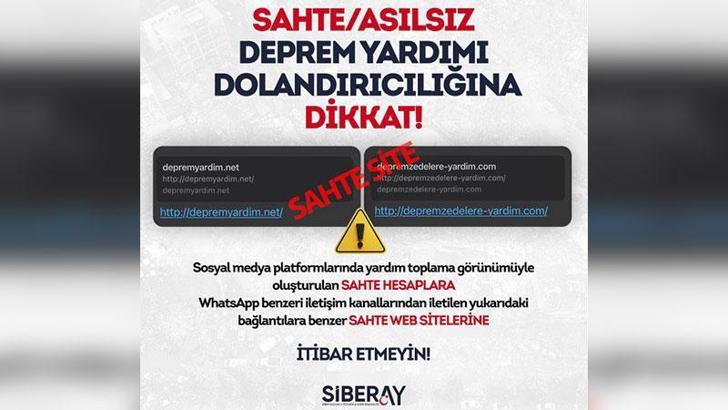 17 ilde sahte hesaplarla deprem yardımı toplayan 20 şüpheliye işlem