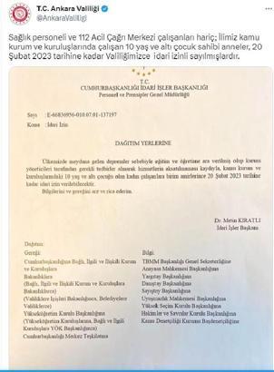 10 yaş altı çocuğu bulunan kamu çalışanı kadınlara idari izin