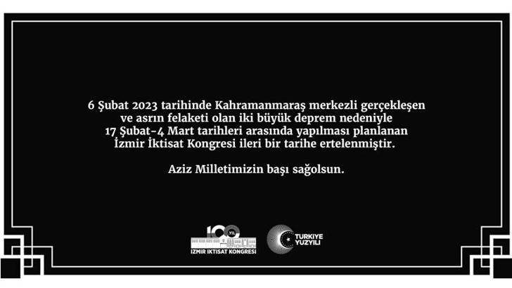 İzmir İktisat Kongresi ertelendi