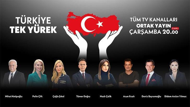 Türkiye, televizyon kanallarının ortak yayınıyla ‘tek yürek’ olacak