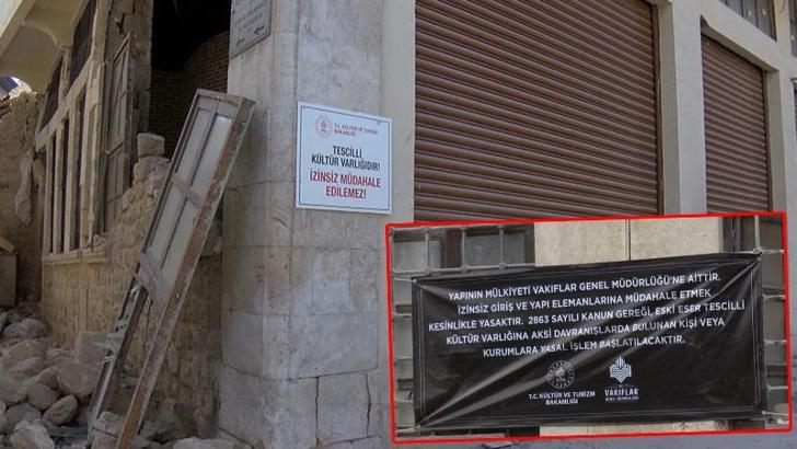 Dünyanın aydınlatılan ilk caddesindeki tarihi yapılara bakanlık uyarı tabelaları astı