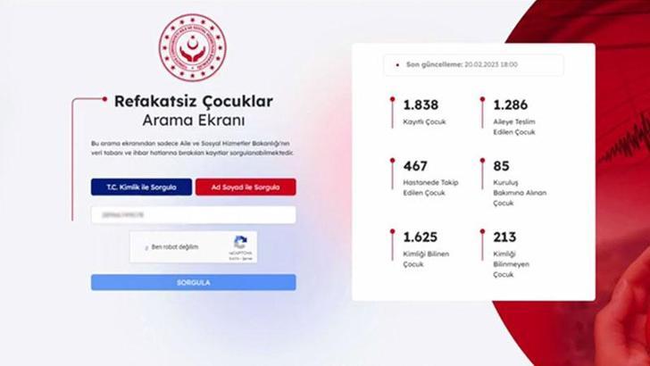 Bakan Yanık: Refakatçisiz çocuklar için sorgu ekranı açtık