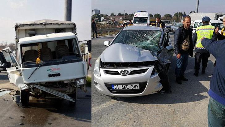 Depremzedelerin otomobili, kamyonetle çarpıştı: 1 ölü, 5 yaralı