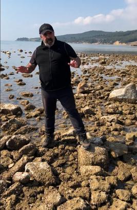 Saros Körfezi’nde deniz suyu metrelerce çekildi