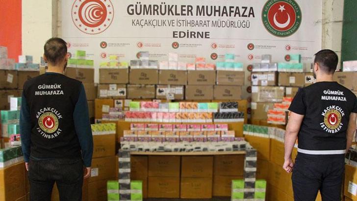 Kapıkule'de 48 milyon TL'lik kaçak elektronik sigara ele geçirildi