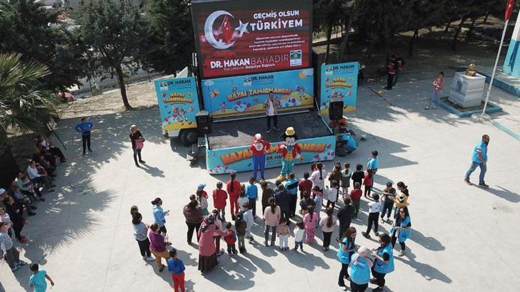 Depremzede çocuklara moral etkinliği