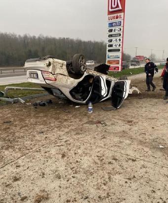 Takla atan otomobildeki Gülbahar öldü, sürücü yaralı