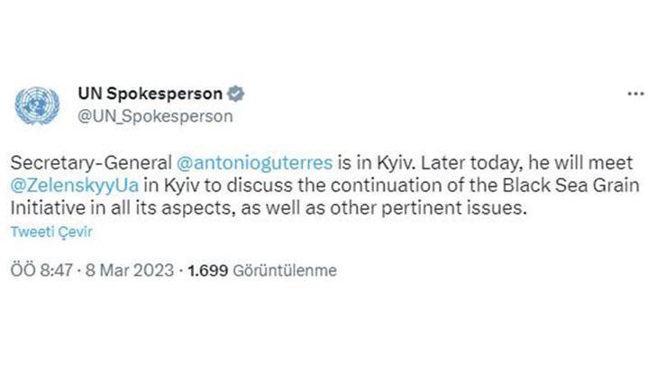 BM Genel Sekreteri Guterres, Kiev’de