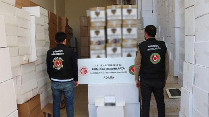 Adana'da 5,5 milyon liralık kaçak makaron ele geçirildi